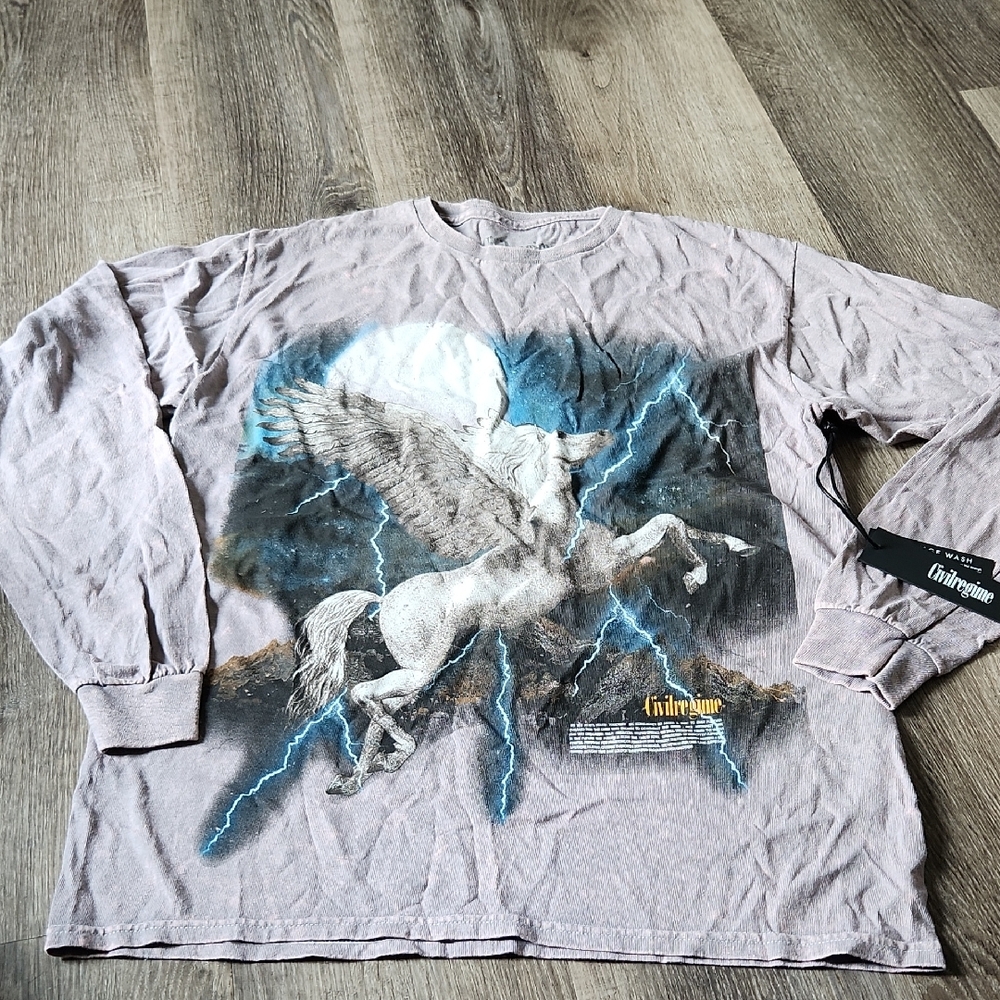 Champion Men's Pegasus Graphic Long Sleeve Shirt - Light Gray